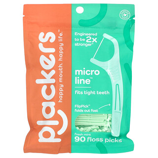 Plackers, Micro Line, Floss Picks, Fresh Mint, 90 Count