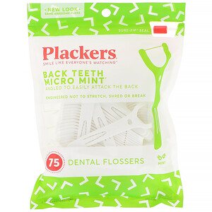 Отзывы о Plackers, Back Teeth Micro Mint, Dental Flossers, Mint, 75 Count