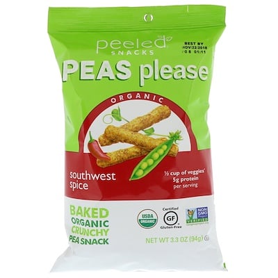 

Peeled Snacks Organic, Peas Please, Southwest Spice, 3.3 oz (94 g)