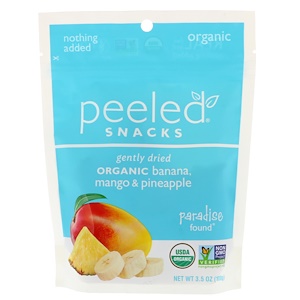 Отзывы о Peeled Snacks, Gently Dried, Organic, Banana, Mango & Pineapple, 3.5 oz (100 g)