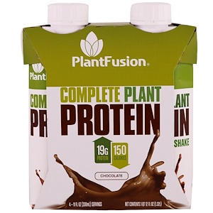 PlantFusion, Полноценный растительный протеин, шоколад, 4 пакетика, 11 ж. унц. (330 мл) каждая