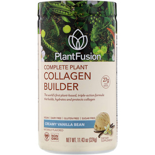 PlantFusion, 完整植物膠原蛋白生成器劑，奶油香草豆，11.43 盎司（324 克）