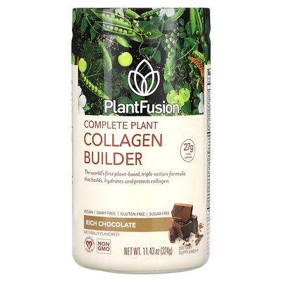 

PlantFusion, Complete Plant Collagen Builder, Rich Chocolate, 11.43 oz (324 g)