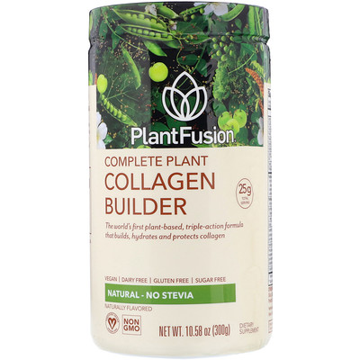 Купить PlantFusion комплексная добавка с растительным коллагеном, натуральный вкус, 300 г (10, 58 унций)