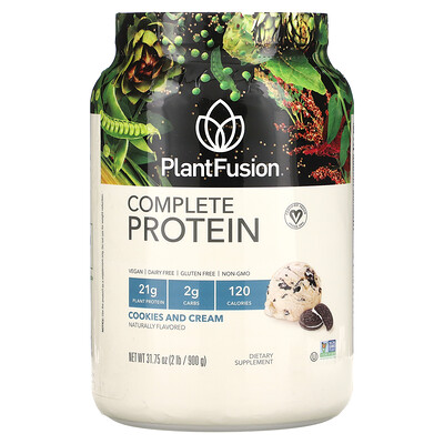 PlantFusion Полноценный протеин, печенье и сливки, 900 г (2 фунта)