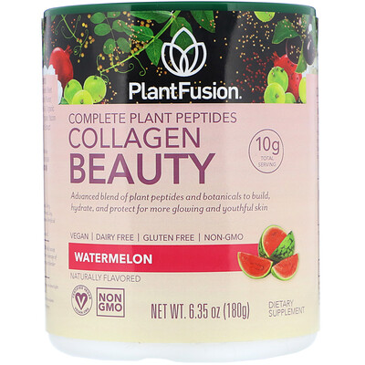 PlantFusion Комплекс с растительными пептидами, Collagen Beauty, арбуз, 180 г