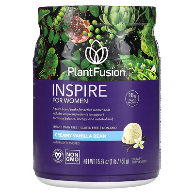 

PlantFusion Inspire for Women, сливочная ваниль, 450 г (1 фунт)