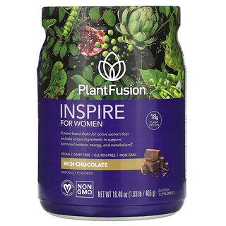 PlantFusion, Inspire for Women 女性專用營養粉，濃郁巧克力味，16.40 盎司（465 克）
