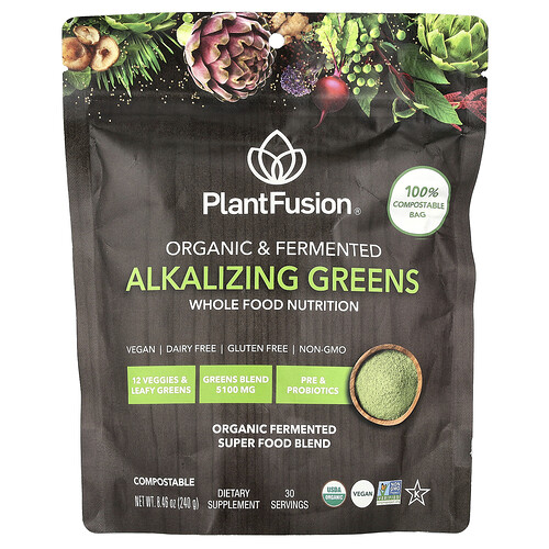 Plantfusion Organic & Fermented Alkalizing Greens, 8.46 oz (240 g)