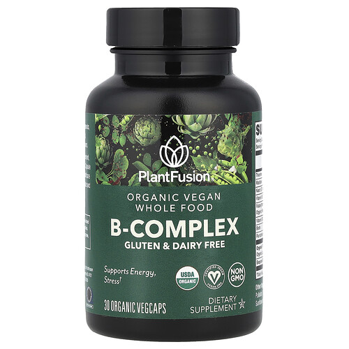 PlantFusion, Organic Vegan B-Complex, veganer Bio-B-Komplex, 30 pflanzliche Bio-Kapseln
