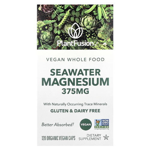 Plantfusion Vegan Seawater Magnesium, 120 Organic Vegan Caps