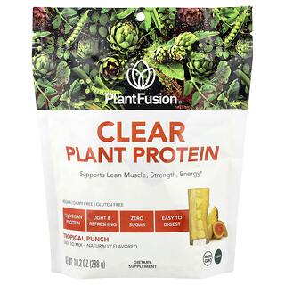 PlantFusion, Proteína de origen vegetal clara, Ponche tropical, 288 g (10,2 oz)