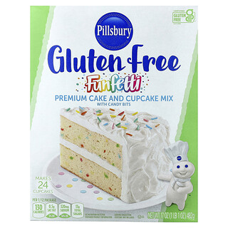 Pillsbury, Funfetti® Yumuşak Şeker Uçlu Kek ve Cupcake Karışımı, Glütensiz, 482 g (1 lb 1 oz)