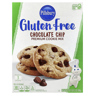 Pillsbury, Mezcla prémium para galletas con chips de chocolate, Sin gluten`` 496 g (17,5 oz)