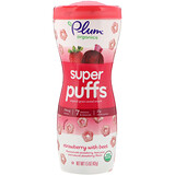 Plum Organics, Super Puffs, снек из органических злаков, клубника со свеклой, 1,5 унции (42 г) отзывы