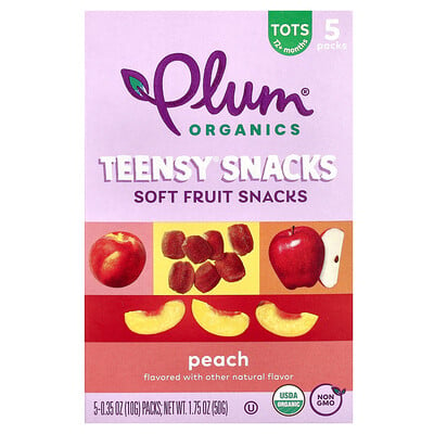 Photos - Baby Food Plum Organics Plum Organics, Teensy Soft Fruits Snacks, 12+ Months, Peach,