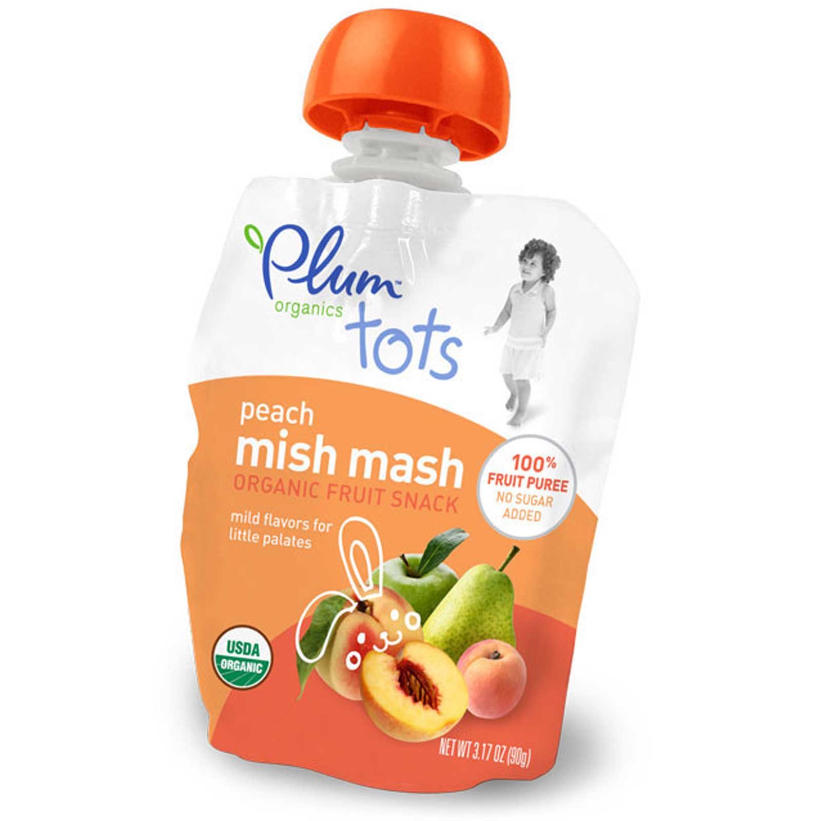 Plum organics mish mash Peach net wt 3.17oz (90g) nogmo (890180001184)