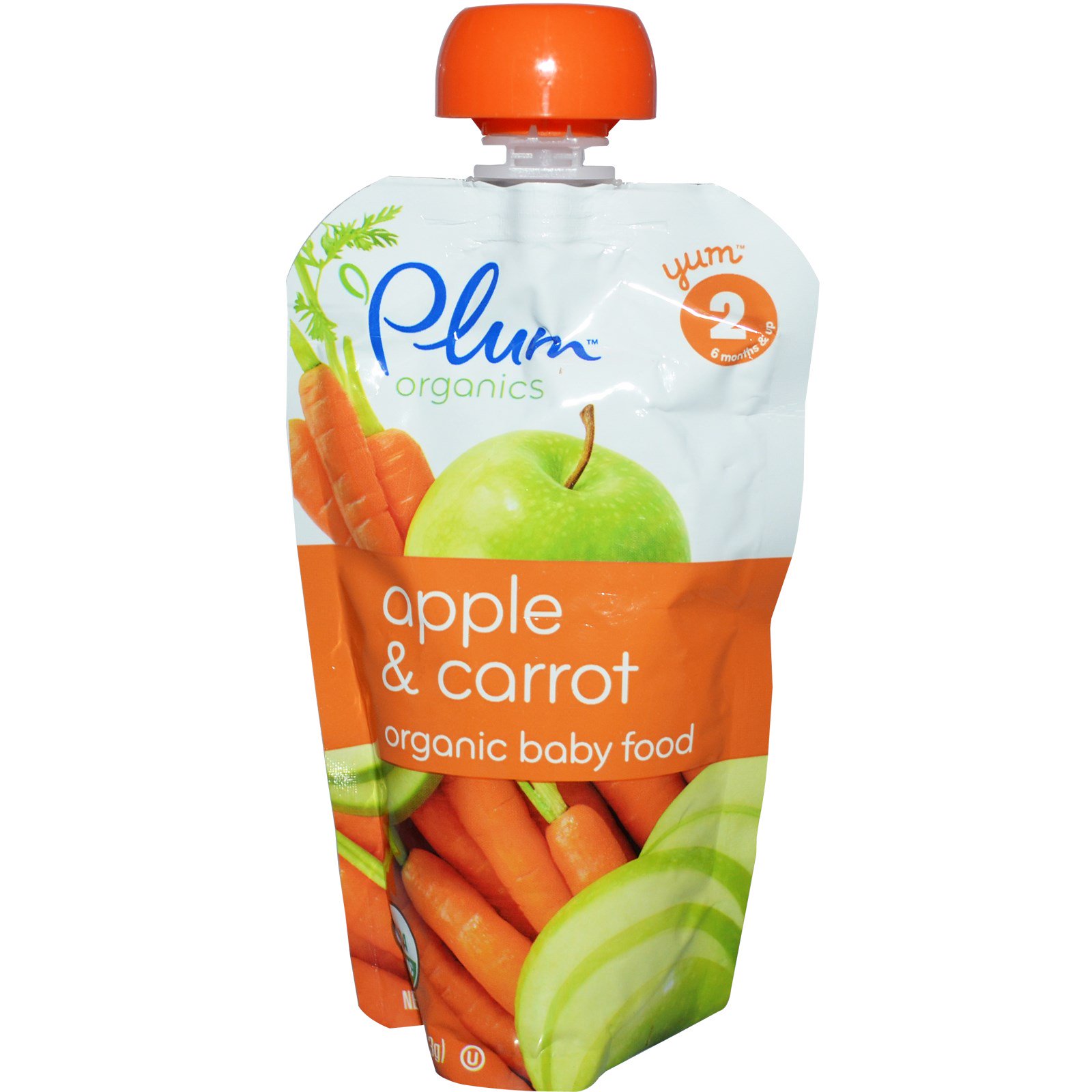 Plum organics Apple&carrot (stage 2) net wt 24oz (680g) nogmo (890180001764)