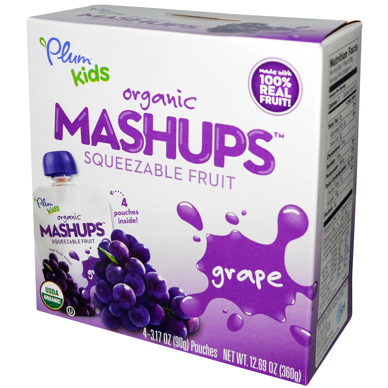 Plum organics mashups grape net wt 12.69oz (360g) nogmo (846675001795)