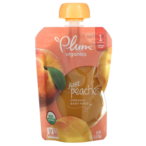 Organic Baby Food, 4 Mons & Up, Peaches, 3.5 oz (99 g)
