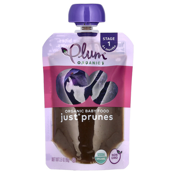 Plum Organics Organic Baby Food, 4 Months+, Just Prunes, 3.5 oz (99 g)