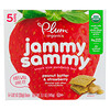 بلام أورغانيكس, Jammy Sammy عضوية، زبدة الفول السوداني والفراولة، 5 ألواح ، 1.02 أوقية (29 جم) لكل لوح