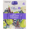 Plum Organics, Organic Baby Food, Stage 2, Pear, Purple Carrot & Blueberry, 4 Pouches, 4 oz (113 g) Each