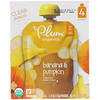 Plum Organics, Organic Baby Food، المرحلة 2، الموز واليقطين، 4 أكياس، 4 أوقية (113 جم) لكل كيس