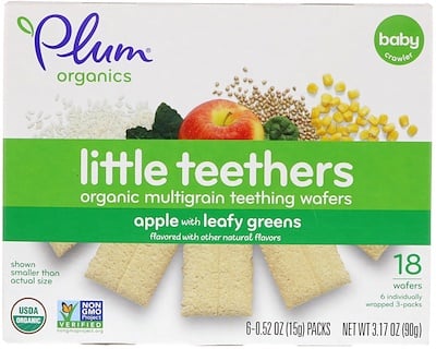 Little Yums, Organic Teething Wafers, Spinach, Apple & Kale, 6x0.5oz