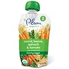 Plum Organics, Alimentos orgánicos para bebés, etapa 2, Vegetales abundantes, zanahoria, frijoles, espinacas y tomate, 3.5 oz (99 g)
