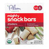 بلام أورغانيكس, Mighty Snack Bars، للأطفال في سن الحبو، بالفراولة، 6 ألواح، 0.67 أونصة (19 جم) لكل لوح