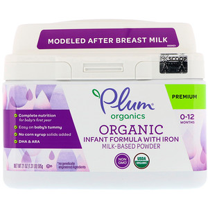 Плам Органикс, Organic Infant Formula With Iron Milk-Based Powder, 21 oz (595 g) отзывы
