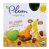Plum Organics, Смузи, яблоко и банан, ореховый сквош, финики и овес, 4 пакета, 90 г (3,17 унции) каждый