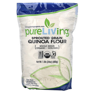 Pure Living, 有机发芽藜麦面粉，24 盎司（680 克）