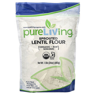 Pure Living, Organic Sprouted Lentil Flour, 24 oz (680 g)
