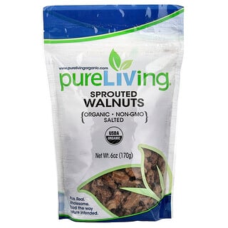 Pure Living, Nozes Orgânicas Germinadas, Salgadas, 170 g (6 oz)