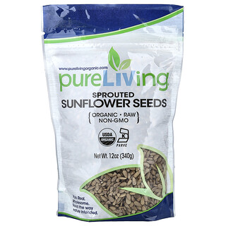 Pure Living, Semillas de girasol orgánicas germinadas, 340 g (12 oz)
