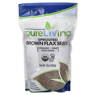 Pure Living, Organic Sprouted Brown Flax Seeds, 15 oz (425 g)