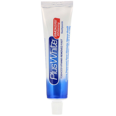 

Plus White The Smokers' Whitening Toothpaste, Cool Peppermint Flavor, 3.5 oz (100 g)