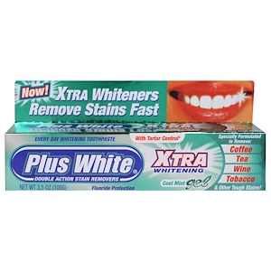 Plus White, Отбеливание зубов и предотвращение образование зубного камня, прохладный мятный гель, 3,5 унции (100 г)