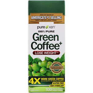Purely Inspired, зеленый кофе +, 100 растительных таблеток, которые удобно глотать