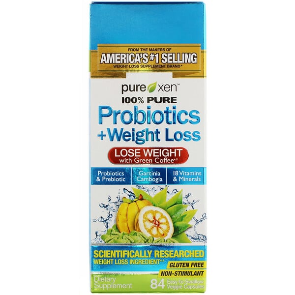 Probióticos más pérdida de peso, 84 cápsulas vegetales fáciles de tragar
