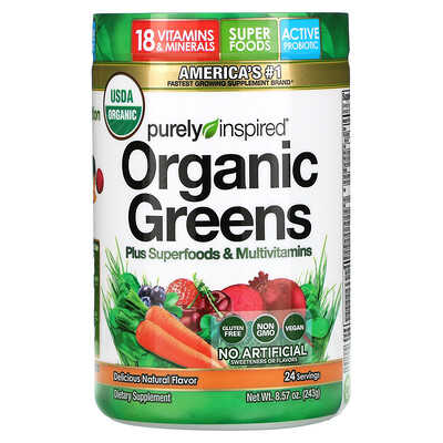 

Purely Inspired Organic Greens Plus Superfoods & Multivitamins, Natural Flavor, 8.57 oz (243 g)