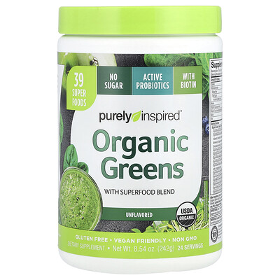 Purely Inspired  Organic Greens with Superfood Blend  Unflavored  8.54 oz (242 g)