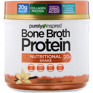 Отзывы о Пурели Инспиред, Bone Broth Protein Nutritional Shake, Smooth Vanilla, 12.8 oz (363 g)