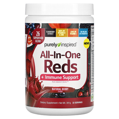 

Purely Inspired All-In-One Reds + Immune Support, Natural Berry, 391 g