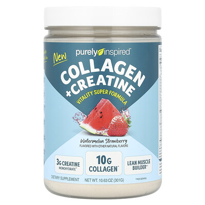 Purely Inspired  Collagen + Creatine  Watermelon Strawberry  10.63 oz (301 g)