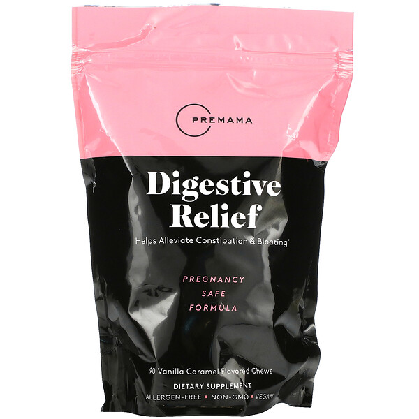 Premama‏, Digestive Relief, Vanilla Caramel Flavored, 90 Chews