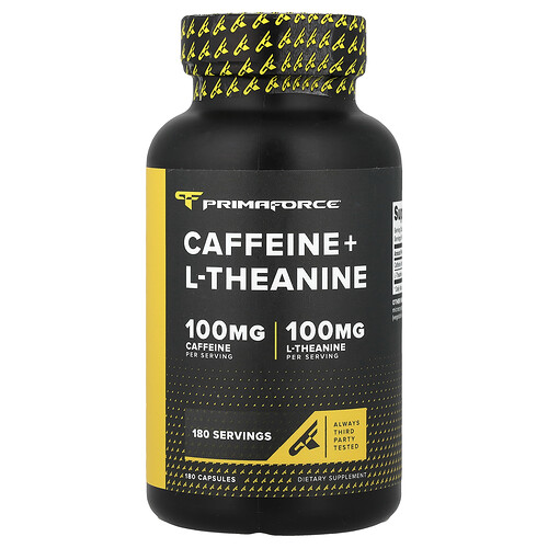 Primaforce, Cafeína y L-teanina, 180 cápsulas