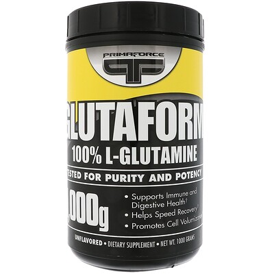 Primaforce Glutaform, 100 % L-глутамин, без запаха, 1000 г